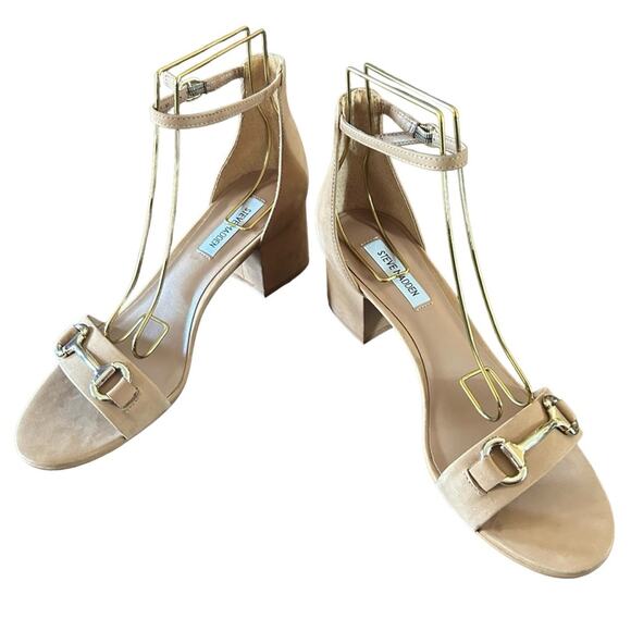 Steve Madden Irenee Suede Block Heel Bit Buckle Sandals Ankle Strap NEW 9.5 - Picture 6 of 11